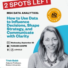 Only 2 spots left!

Join us this Wednesday for MS4 Data Analytics with Trish Rohrer Babb and learn how to turn data into clearer insights, smarter decisions, and stronger strategy.

Walk away with practical skills to help you interpret data with confidence and communicate insights that make an impact.

Don’t miss your chance to join us. Register now in our bio!