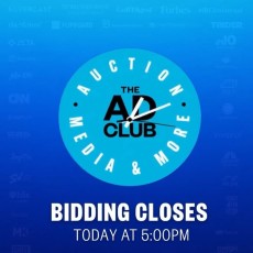Last chance to bid! The Ad Club Auction closes TODAY at 5 PM.

Get your final bids in before time runs out at adclubmedia.com!